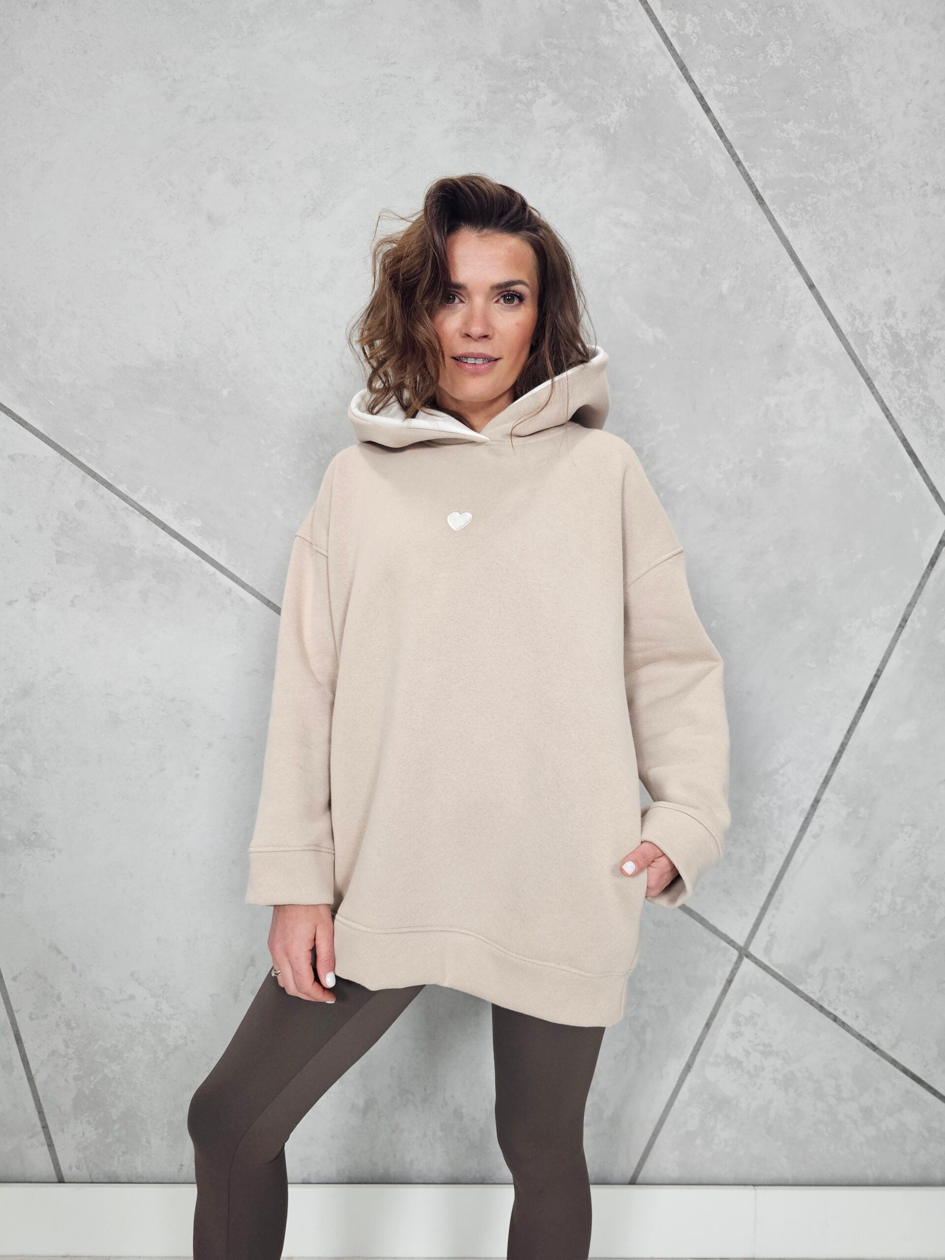 Bluza DUO z Serduszkiem (jasny beż)