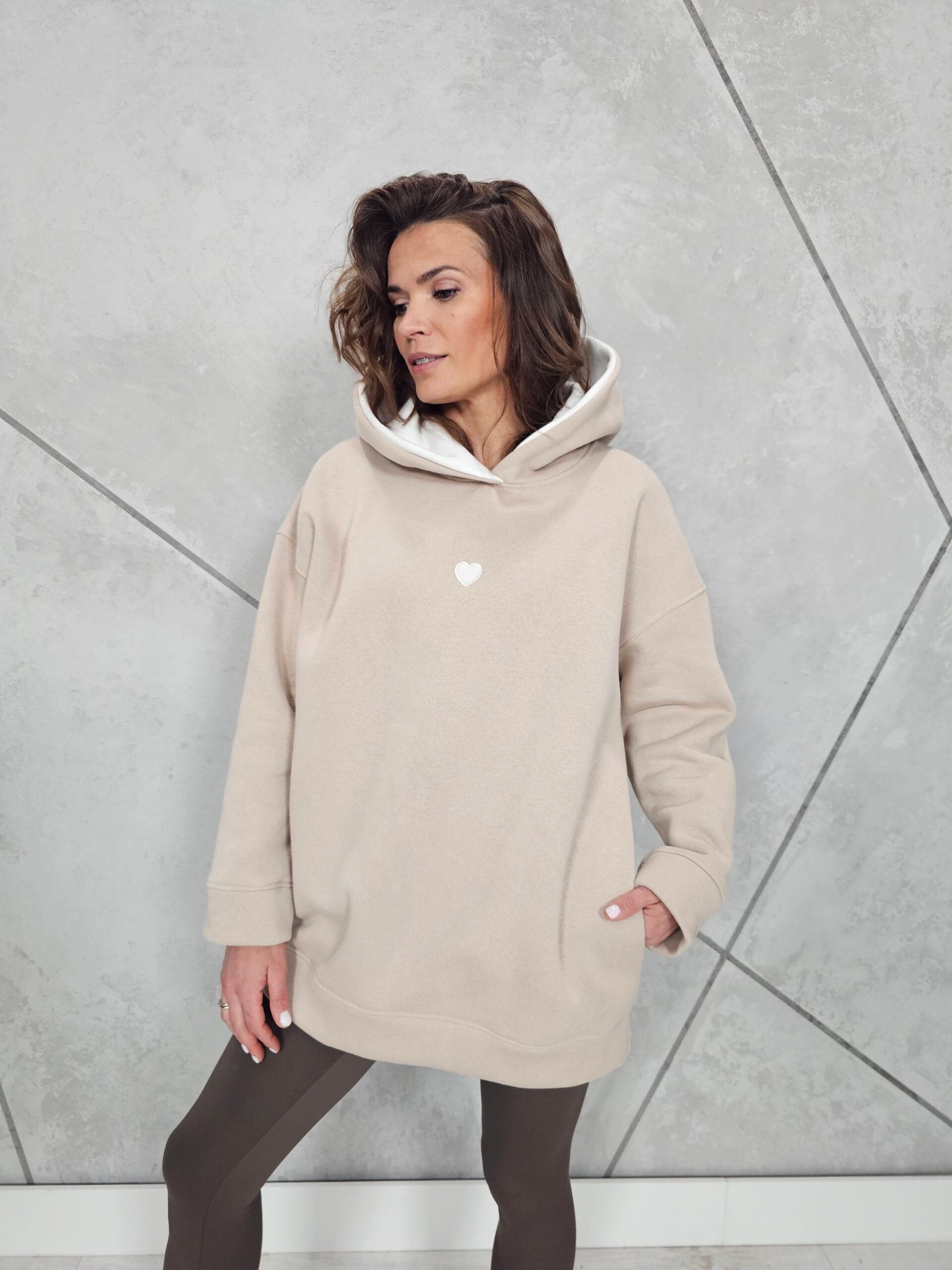 Bluza DUO z Serduszkiem (jasny beż)
