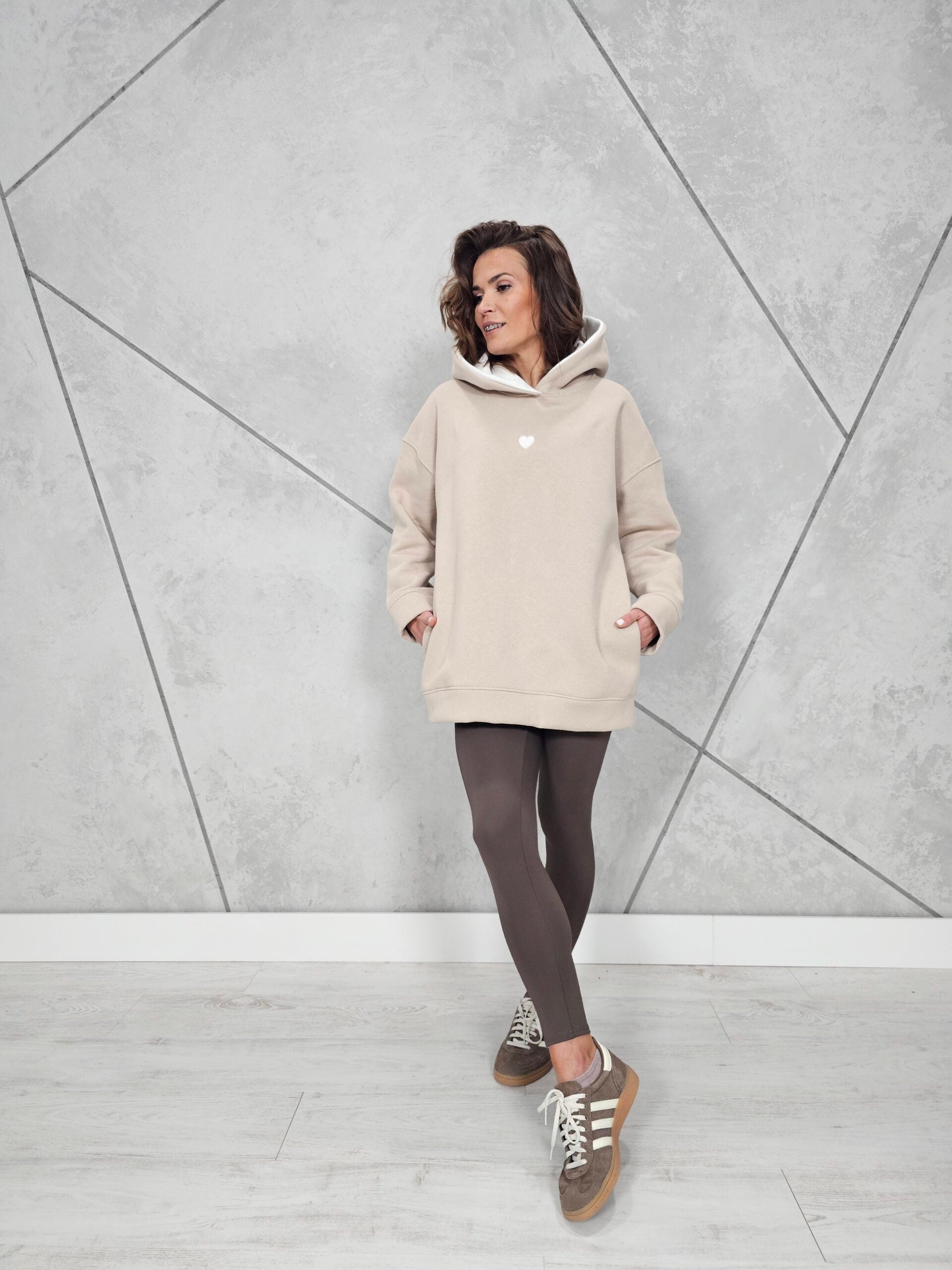 Bluza DUO z Serduszkiem (jasny beż)