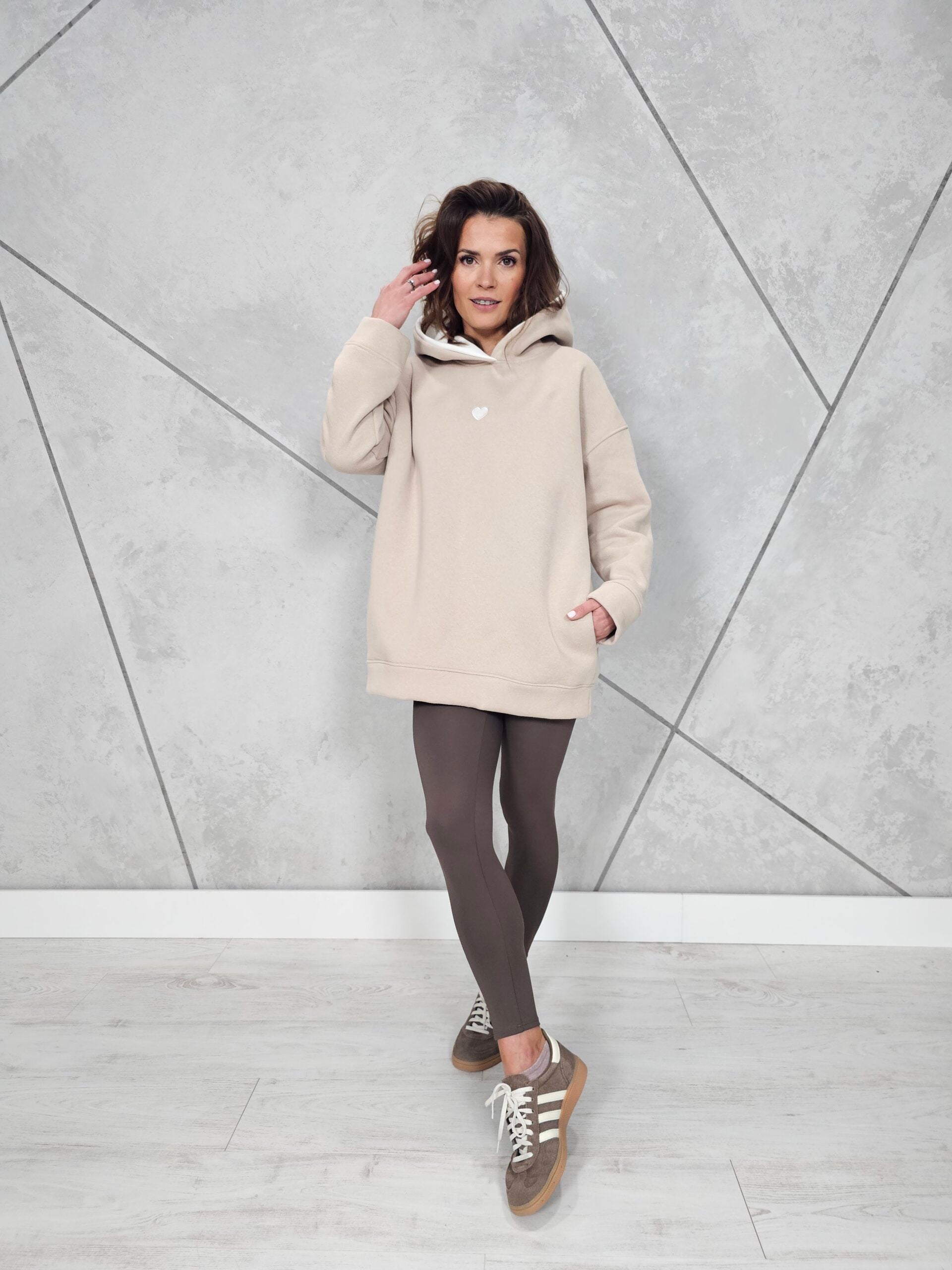 Bluza DUO z Serduszkiem (jasny beż)