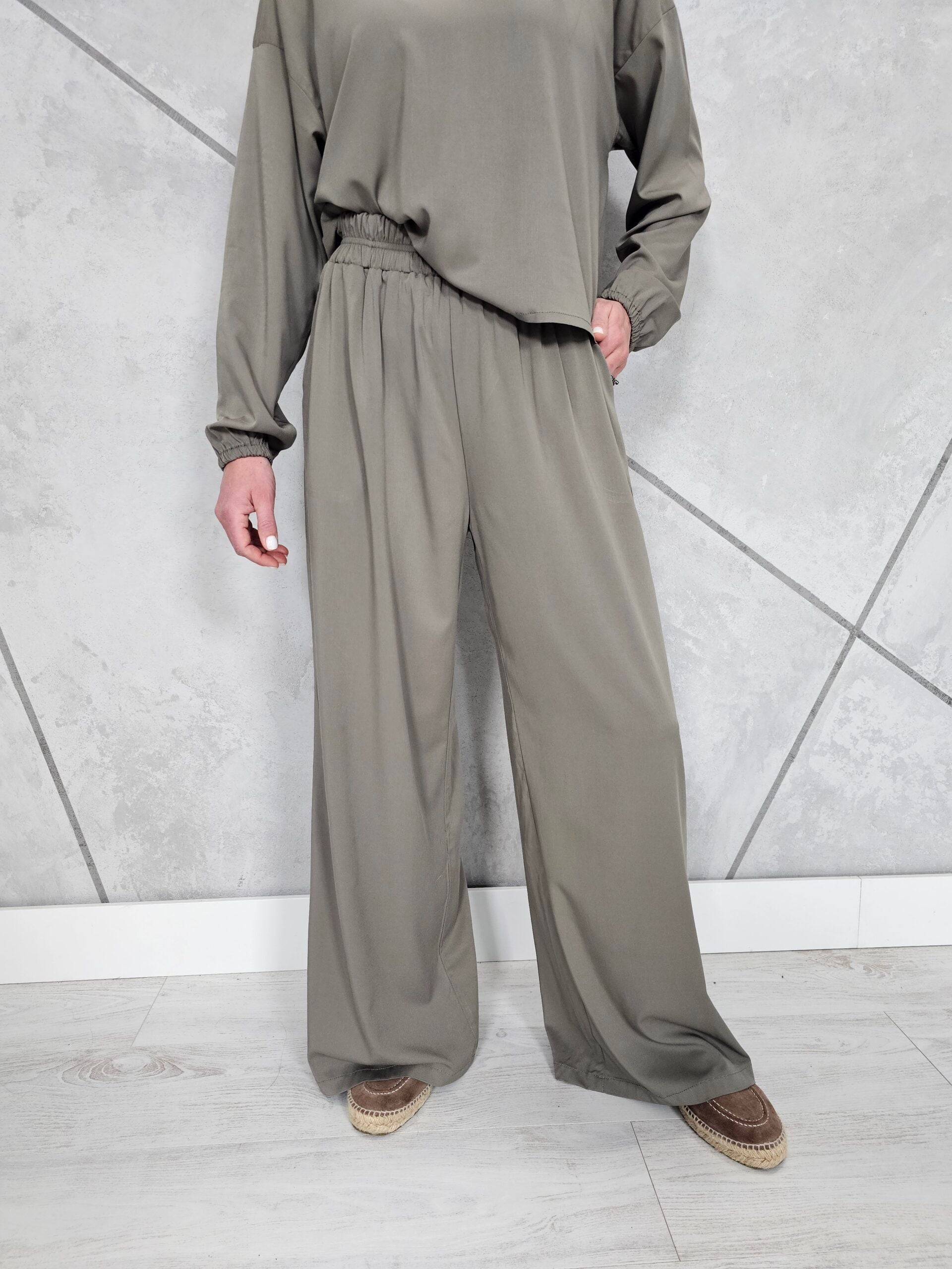 Spodnie Wiskozowe BLUSH (khaki)