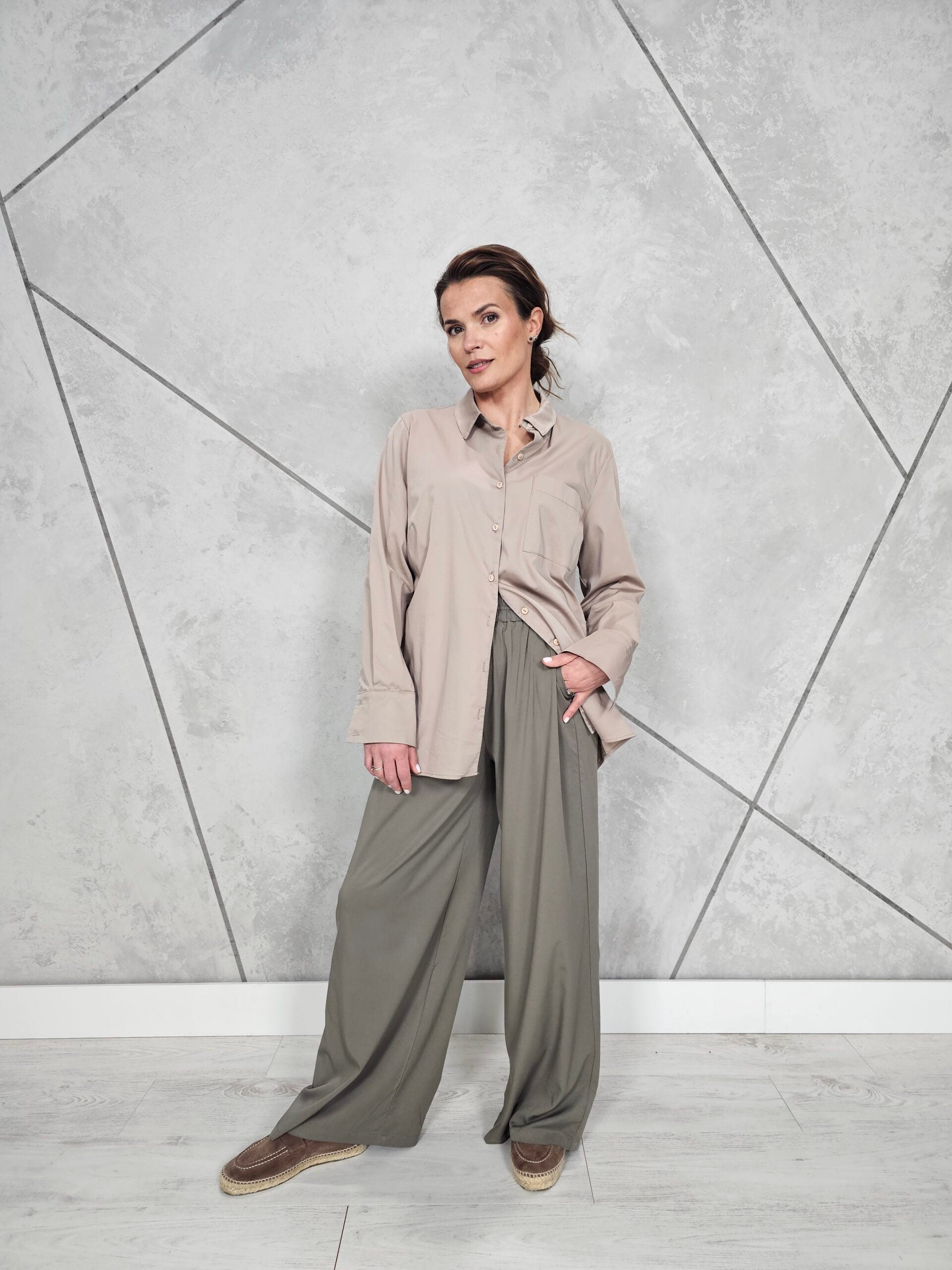 Spodnie Wiskozowe BLUSH (khaki)