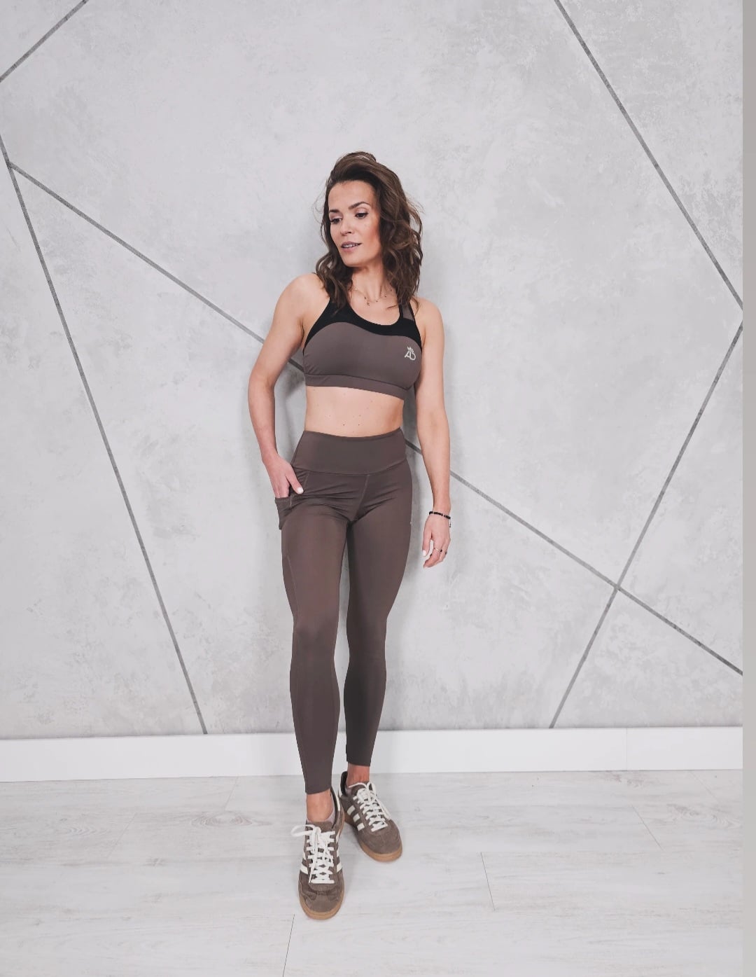 Legginsy AD z kieszonką Brąz