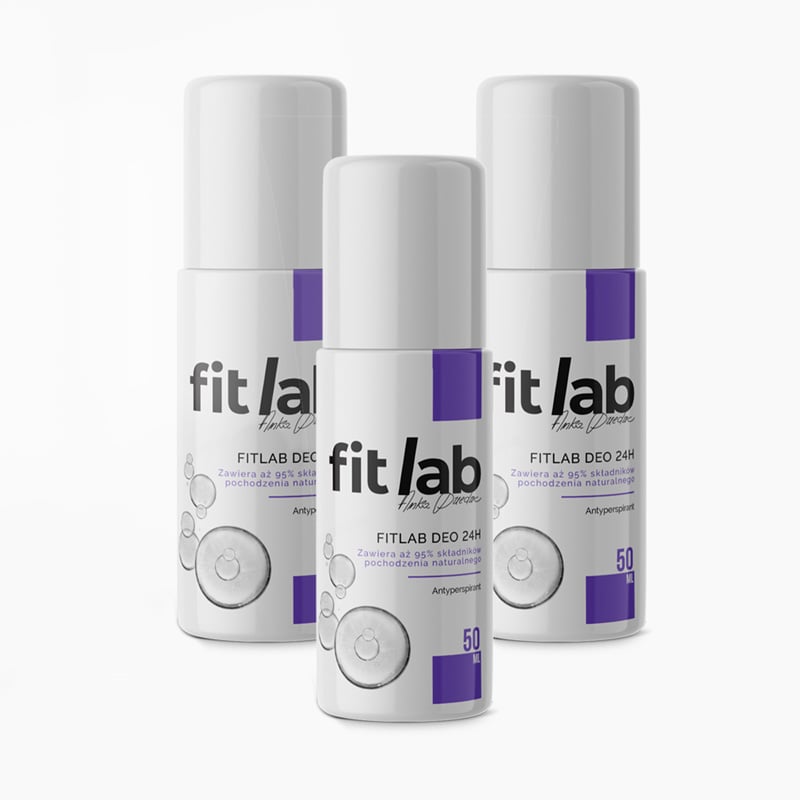 FitLab Antyperspirant DEO 50 ml - bez soli glinu pochłaniający zapach potu i nie zatykający pory