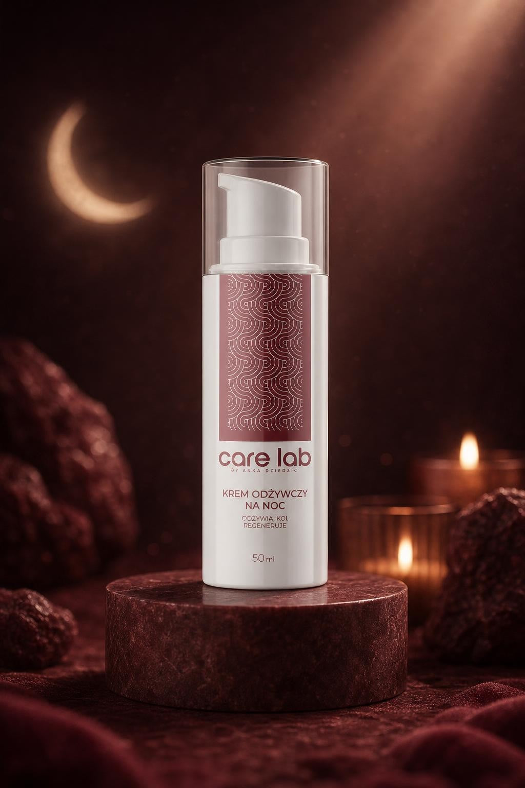 CareLab Krem Odżywczy Na Noc — opakowanie w aranżacji premium nocą