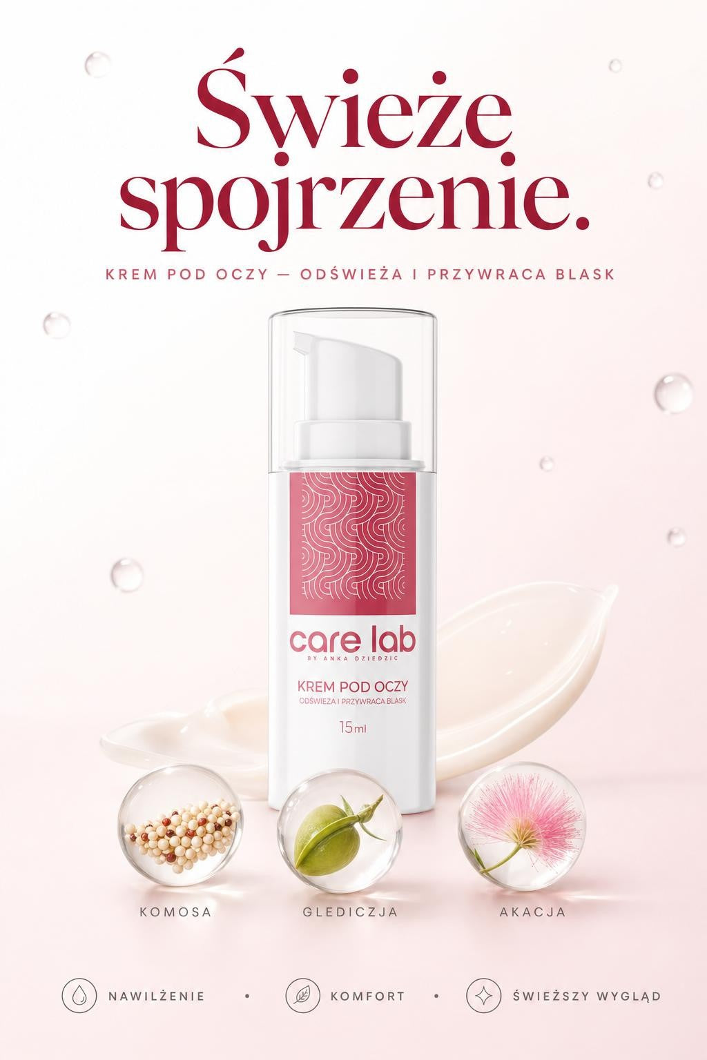 CareLab Krem pod Oczy — świeże spojrzenie: komosa, gledziczja, jedwabna akacja