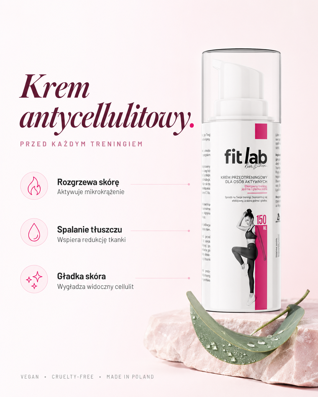 FitLab Krem Antycellulitowy — Krem antycellulitowy przed każdym treningiem
