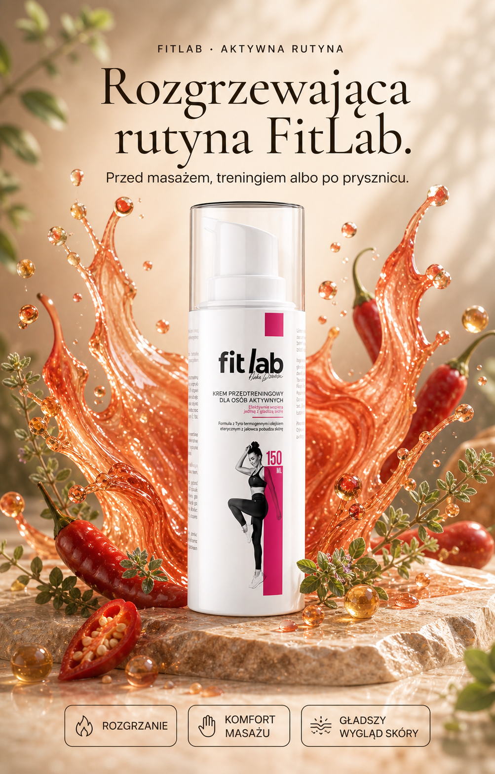 FitLab Krem Antycellulitowy (dawniej: Przedtreningowy) - grafika hero PDP