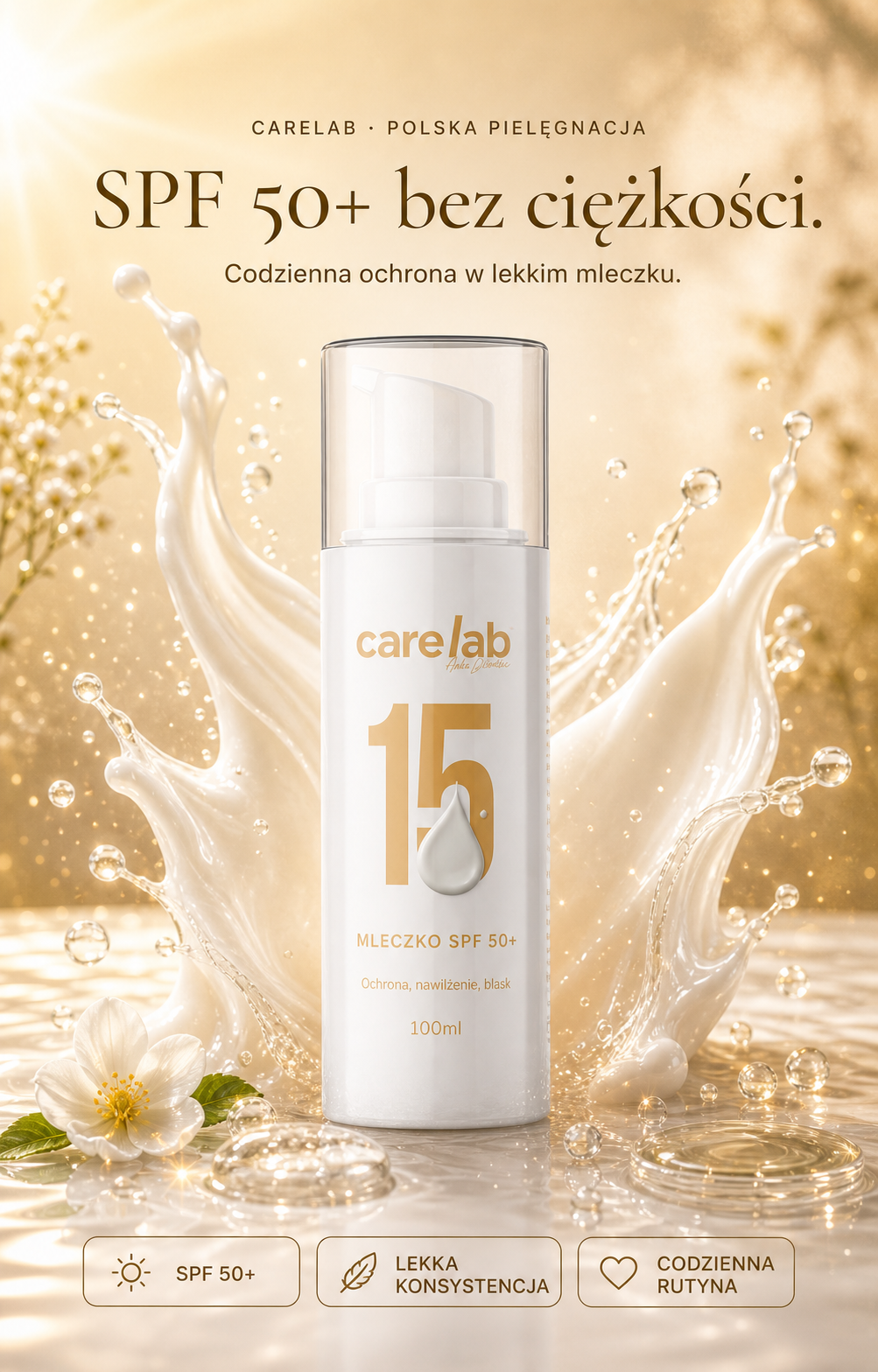 CareLab Mleczko SPF 50+ - grafika hero PDP