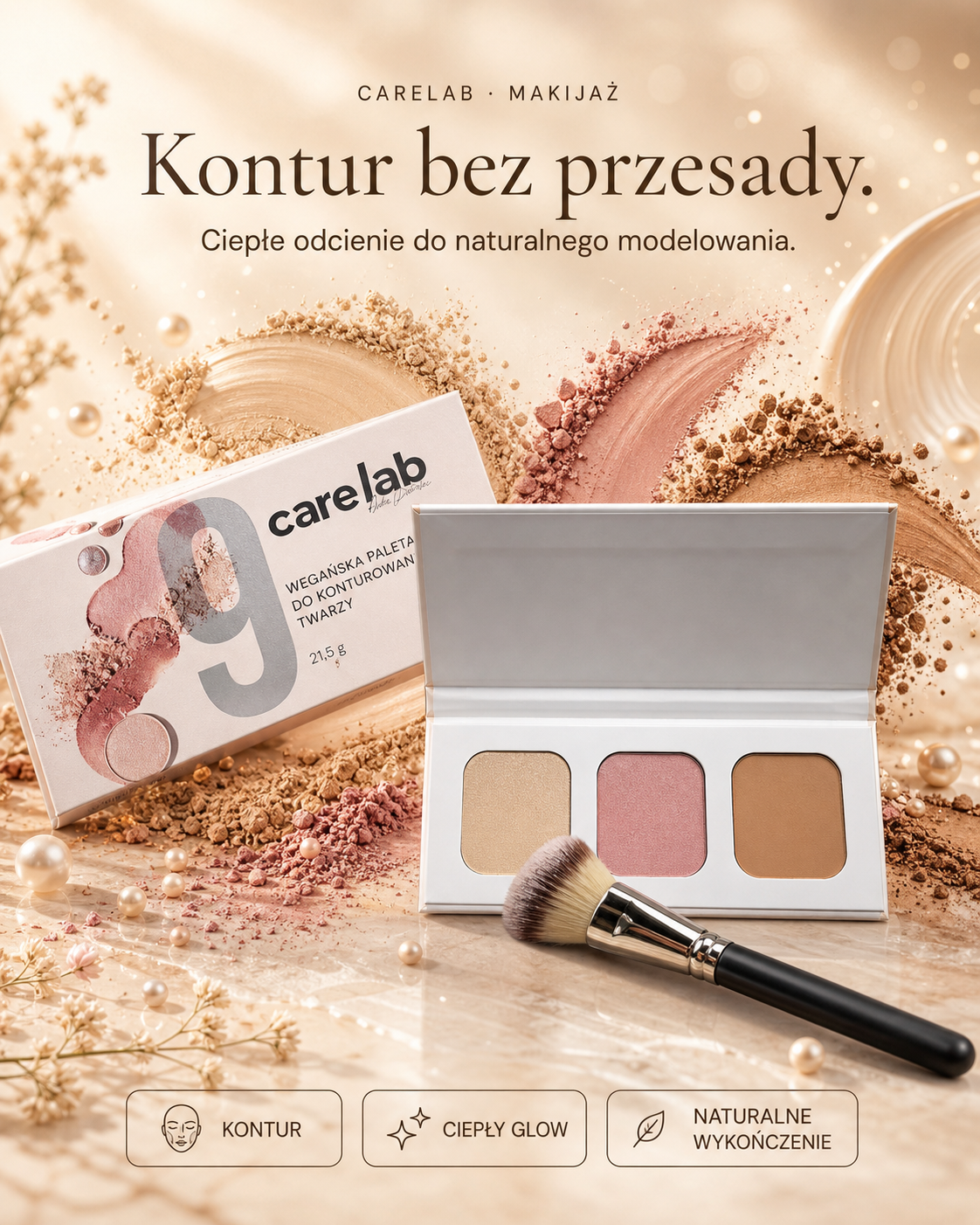 CARELAB Paleta do Konturowania Twarzy - grafika hero PDP