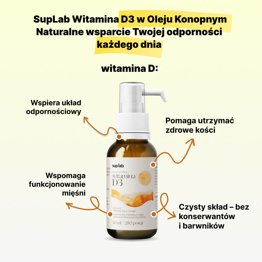SupLab Witamina D3 w Oleju Konopnym